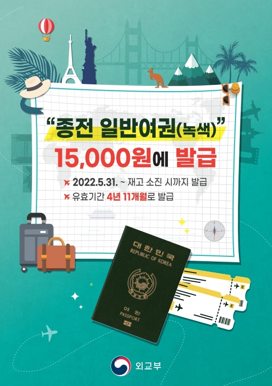 ▲ 예천군은 5월 31일부터 종전 종이 재질 녹색 일반여권을 차세대 전자여권과 병행 발급한다.ⓒ예천군
