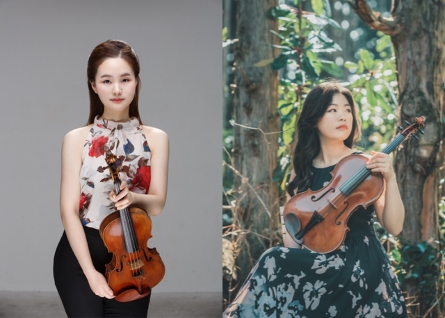 ▲ 바이올리니스트 위재원(왼쪽)과 비올리스트 윤소희.ⓒ금호문화재단