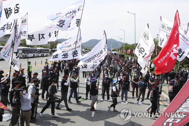 ▲ 화물연대 총파업 출정식.ⓒ연합뉴스