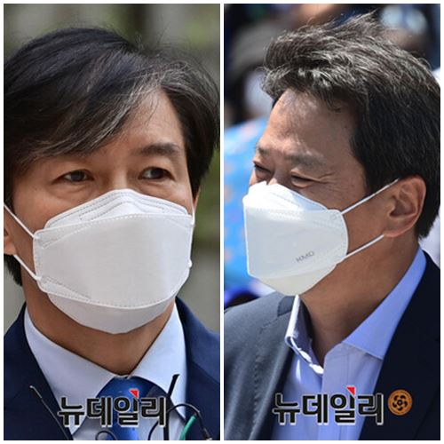 ▲ (왼쪽)조국 전 법무부장관과 임종석 전 대통령 비서실장. ⓒ정상윤 기자
