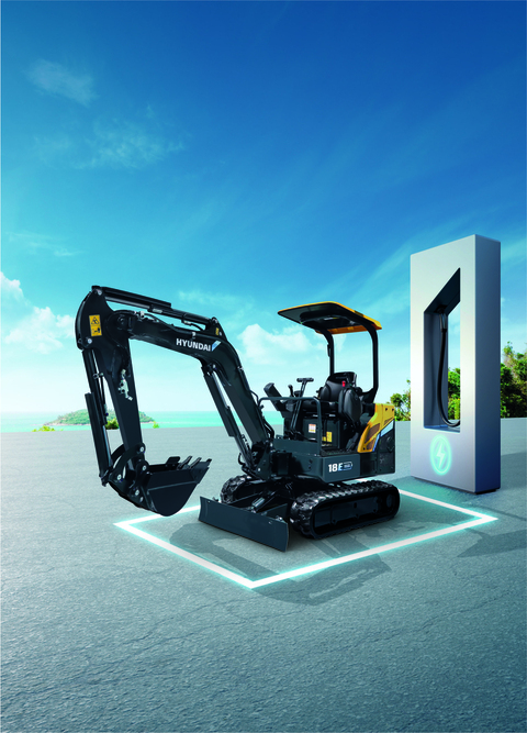 ▲ 현대건설기계가 2023년 초 출시 예정인 1.8톤 전기굴착기 모델. ⓒ현대건설기계