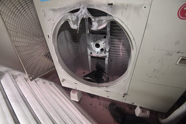 ▲ 냉방기기 화재 모습.ⓒ대전소방본부