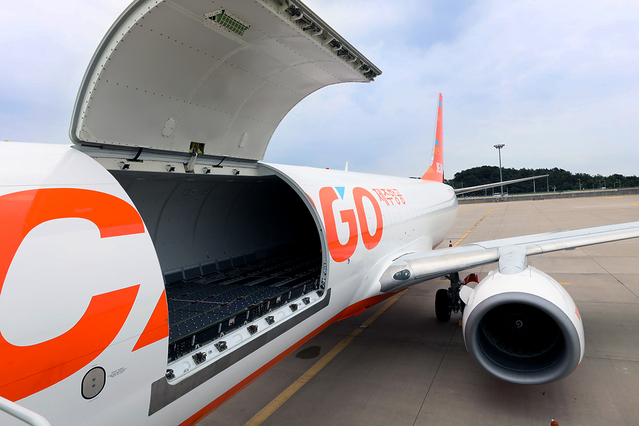 ▲ 제주항공 화물 전용기 B737-800BCF. ⓒ제주항공