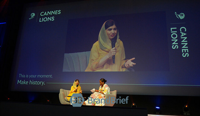 ▲ (좌측부터)말랄라 유사프자이(Malala Yousafzai)와 나자 벨란 화이트(Nadja Bellan-White) 미디어 마케팅 디렉터. ⓒ프랑스 칸 = 이기륭 기자