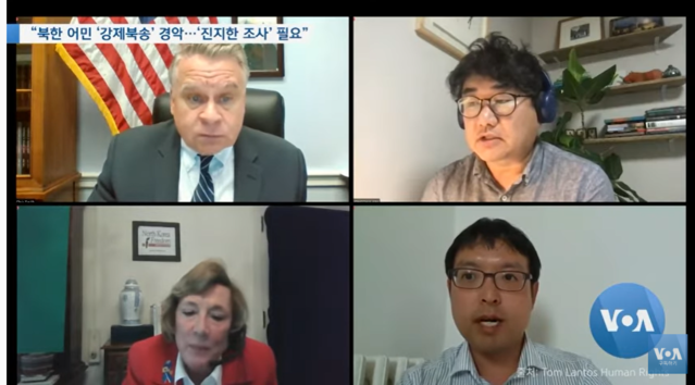 ▲ 미국 하원 인권위원회 화상청문회ⓒ미국의소리