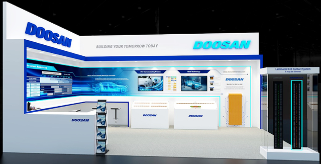 ▲ ‘2022 유럽 배터리쇼’에 참가한 두산 부스 랜더링 이미지 ⓒ㈜두산