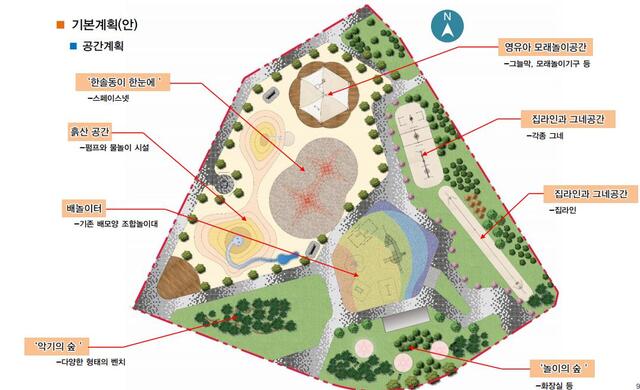 ▲ 세종시 한솔동 모두의 놀이터 공간구성도.ⓒ세종시