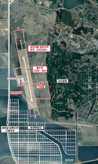 ▲ 새만금국제공항 개발사업 위치도.ⓒ국토부