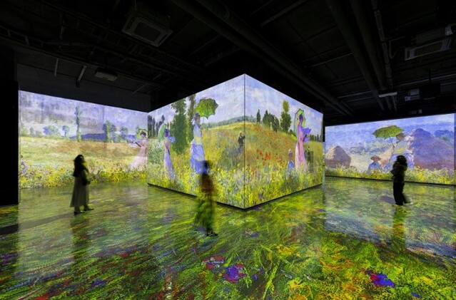 ▲ 빛의 벙커 '모네, 르누아르…샤갈' 전시 내부.ⓒ티모넷