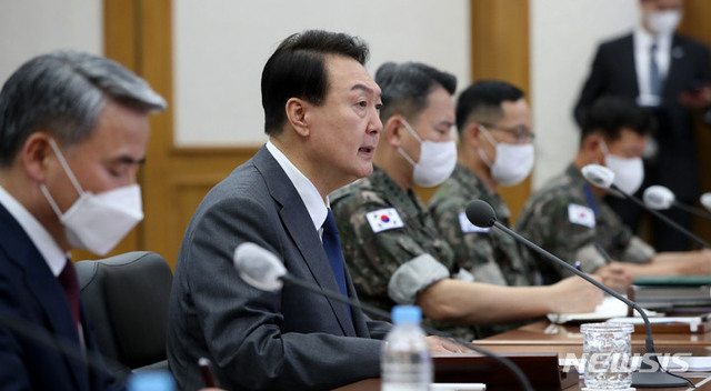 ▲ 윤석열 대통령이 6일 충남 계룡대에서 열린 전군주요지휘관 회의에서 발언하고 있다.ⓒ뉴시스
