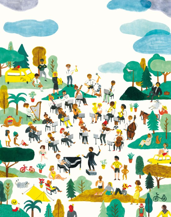 ▲ 대표작 '오케스트라를 찾아라' 표지 원화.ⓒChloé Perarnau all rights reserved.