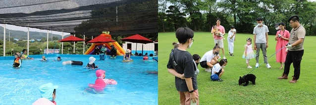 ▲ 세종 베어트리파크가 물놀이장 개장과 함께 아기반달곰 산책 이벤트 진행하고 있다.ⓒ베어트리파크