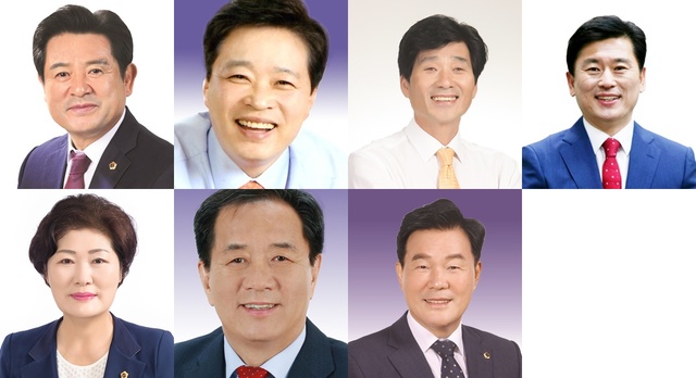 ▲ 경북도의회(의장 배한철)는 8일 제332회 임시회 제2차 본회의를 열어 상임위원회 위원장 및 부위원장을 선출했다(윗줄 왼쪽부터 이철구, 이춘우, 최태림, 김대일, 남영숙, 박승직, 윤승오 위원장).ⓒ경북도의회