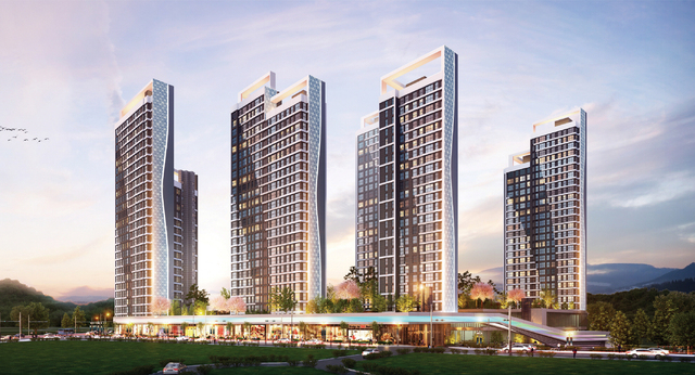 ▲ 목포 '용해 2단지 아파트 주택재건축정비사업' 투시도. ⓒ중흥건설