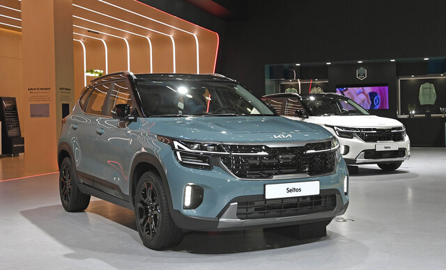 ▲ 14일 부산모터쇼에서 소개된 셀토스 상품성 개선모델. ⓒ기아