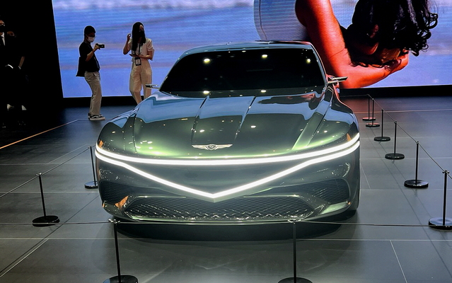 ▲ 콘셉트카 '제네시스 엑스 스피디움 쿠페' 모습. ⓒ김재홍 기자