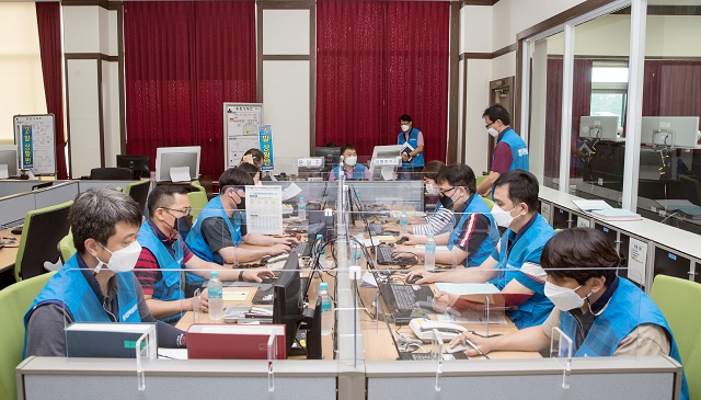 ▲ 한울원자력본부는 14일 한울 2호기 방사능방재 전체훈련을 실시했다.ⓒ한울본부