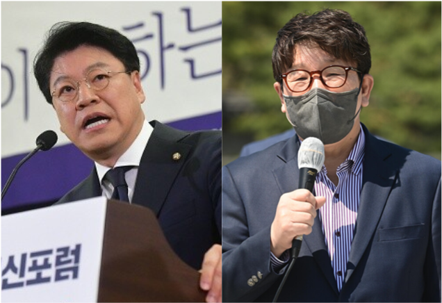 ▲ 장제원 국민의힘 의원(왼쪽)과 권성동 원내대표. ⓒ뉴데일리 DB