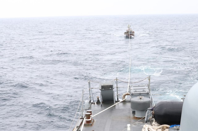 ▲ 2019년 6월 동해상에서 우리 해군 함정에 예인되는 북한 선박(기사 본문과 직접 관련은 없습니다). ⓒ합동참모본부 제공.