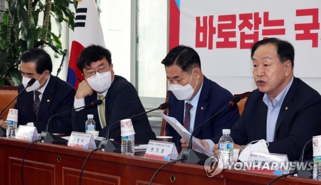 ▲ 국가안보문란 TF 위원장인 한기호 국민의힘 사무총장이 27일 국회에서 열린 국민의힘 국가안보문란 실태조사 TF 4차회의에서 발언하고 있다.ⓒ연합뉴스(국회사진기자단)