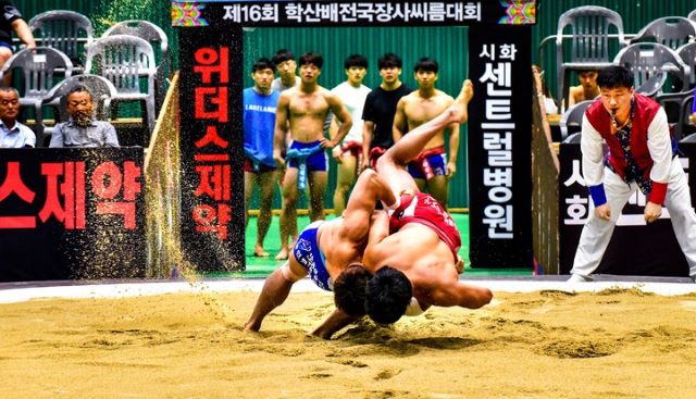 ▲ 2019년 8월 개최된 제16회 학산배 전국씨름대회 모습.ⓒ보은군