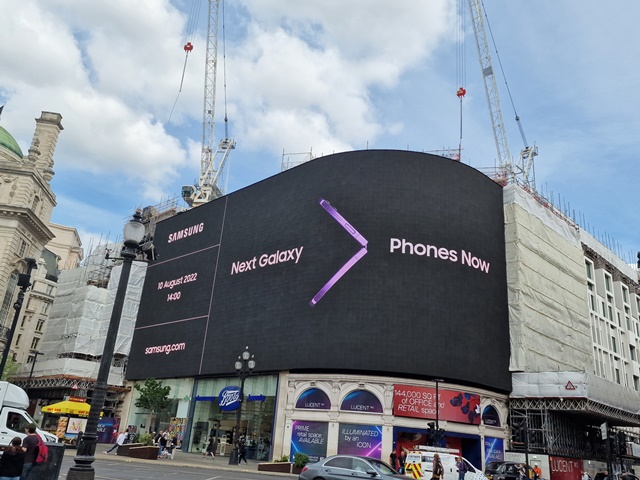 ▲ 영국 런던 피카딜리 광장(Piccadilly Circus)의 디지털 옥외 광고 사진. ⓒ삼성전자