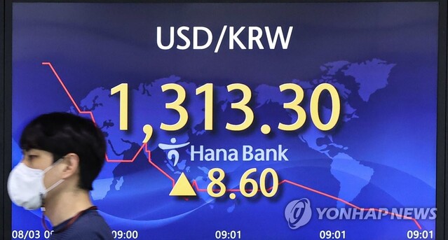 ▲ 3일 오전 서울 중구 하나은행 본점 딜링룸의 모니터에 이날 거래를 시작한 원/달러 환율이 표시돼 있다ⓒ연합뉴스