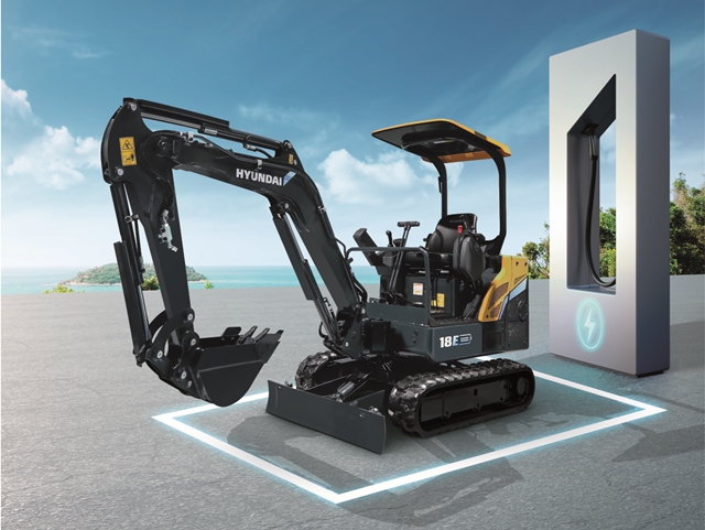 ▲ 현대건설기계가 2023년 초 출시 예정인 1.8톤 전기굴착기 모델. ⓒ현대건설기계