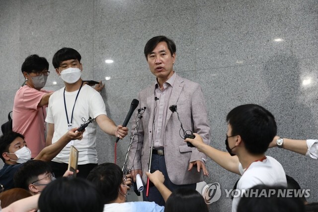 ▲ 하태경 국민의힘 의원이 지난 5일 국민의힘 상임전국위원회 회의 후 기자들의 질문에 답하고 있다. ⓒ연합뉴스