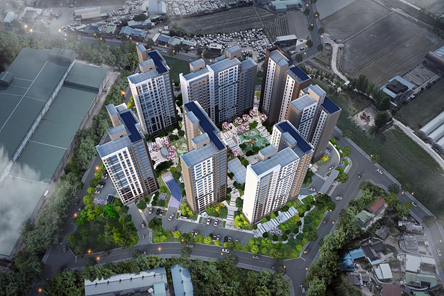 ▲ 충북 옥천 마암리 공동주택 조감도.ⓒ금호건설