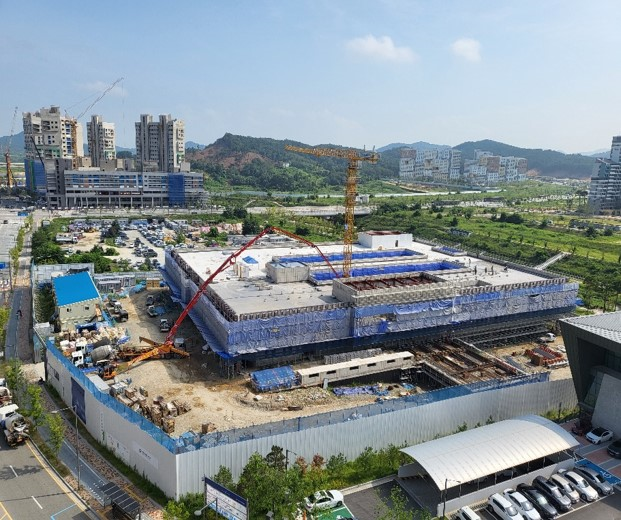 ▲ 세종시 반곡동 광역복지지원센터 공사 현장 모습.ⓒ행복청