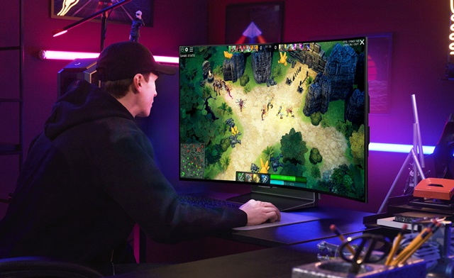 ▲ 42형 벤더블 올레드 TV 'FLEX'. ⓒLG전자