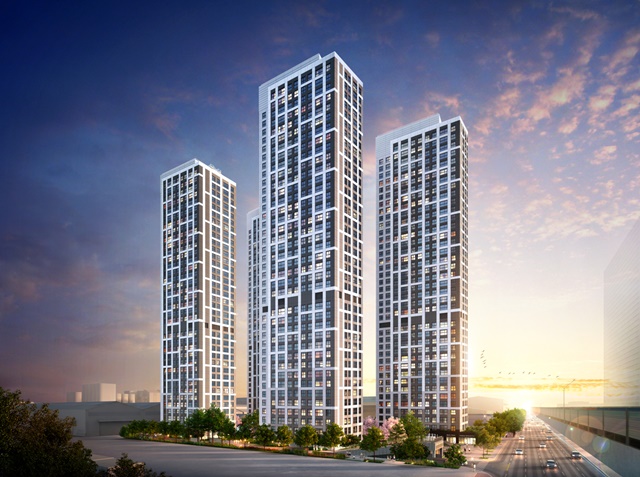 ▲ 'e편한세상 시티 항동 마리나' 투시도. ⓒDL이앤씨