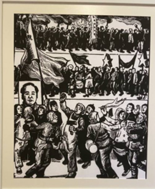 ▲ 독립기념관 '항일 전쟁시기 미술 작품전'의 전시물. ⓒ뉴데일리