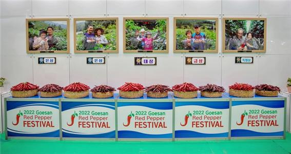 ▲ ‘2022 괴산고추축제’ 청결고추품평회에서 입상한 출품고추.ⓒ괴산군