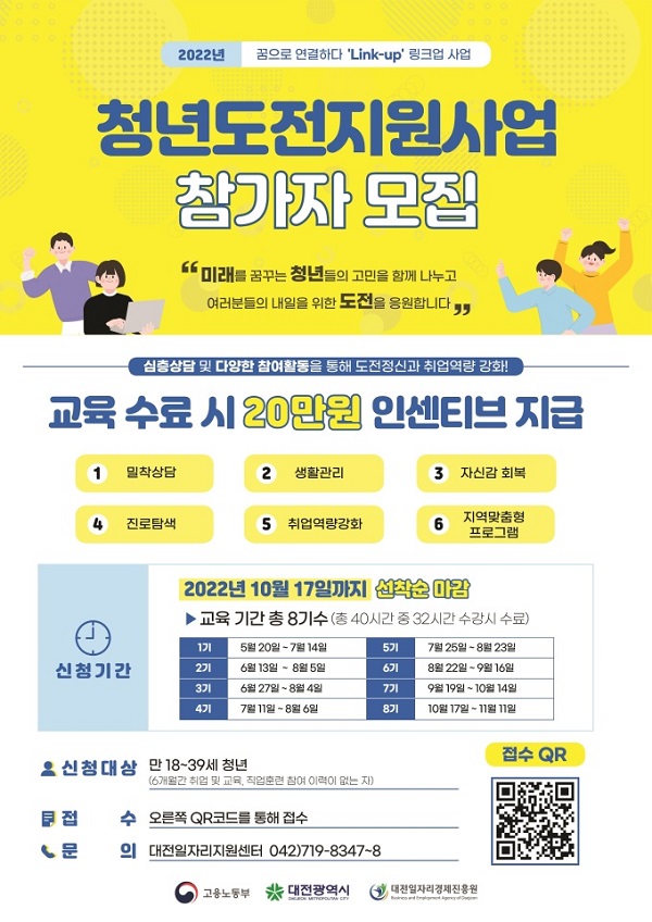 ▲ 대전시 '청년도전 지원사업'  모집 포스터.ⓒ대전시