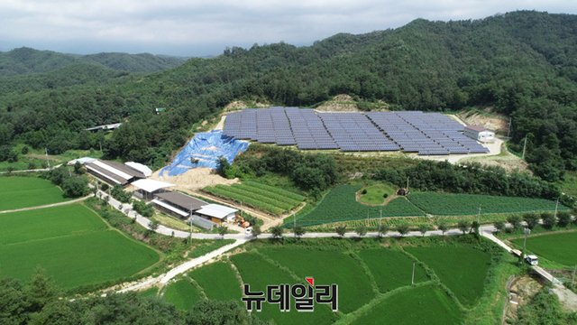 ▲ 산지에 설치된 태양광발전 모습. 해당 사진은 기사와 직접적인 관련 없음.ⓒ뉴데일리DB