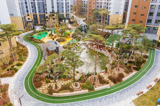 ▲ '수원 하늘채 더퍼스트'의 '아웃도어 그라운드'. ⓒ코오롱글로벌
