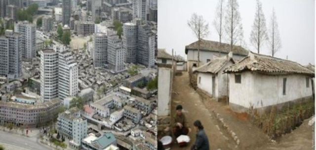 ▲ 북한 평양과 시골의 대조되는 모습. ⓒ북한전문매체 '뉴포커스' 제공.