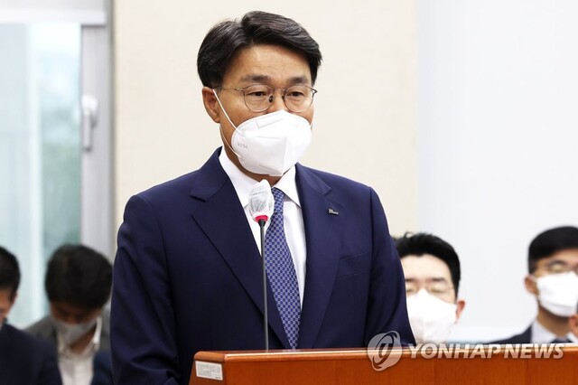 ▲ 최정우 포스코그룹 회장이 4일 국감에 출석해 답변하는 모습. ⓒ연합뉴스