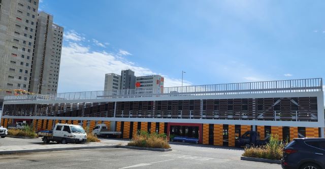 ▲ 진천군 진천읍 성석리 생거진천전통시장에 조성된 주차타워.ⓒ진천군