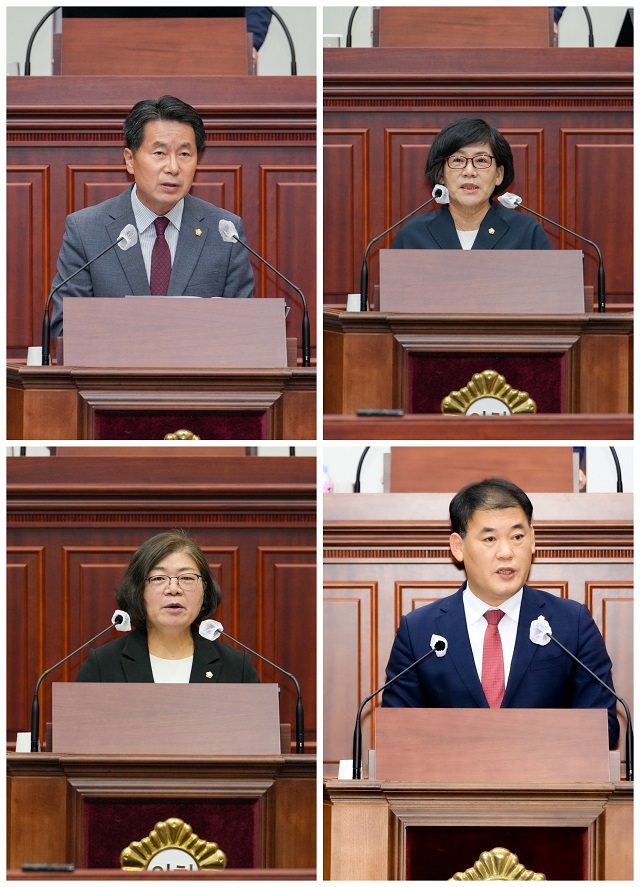 ▲ 위 왼쪽부터 김동해 의원, 한순희 의원, 아래 왼쪽부터 이강희 의원, 박광호 의원.ⓒ경주시의원