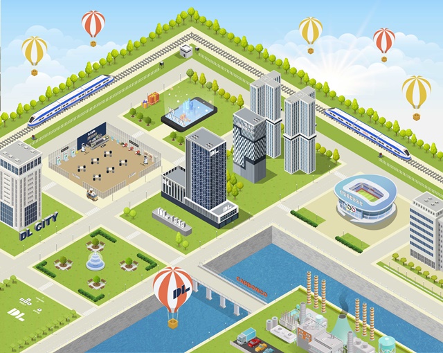 ▲ DL이앤씨의 메타버스 'DL 씨티' 맵. ⓒDL이앤씨