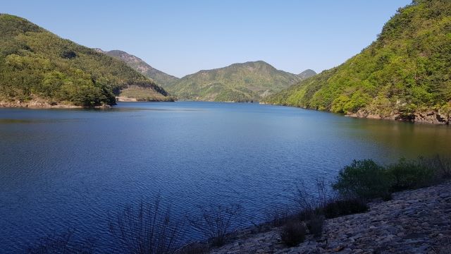 ▲ 보은 속리산면 삼가리 비룡저수지 전경.ⓒ보은군