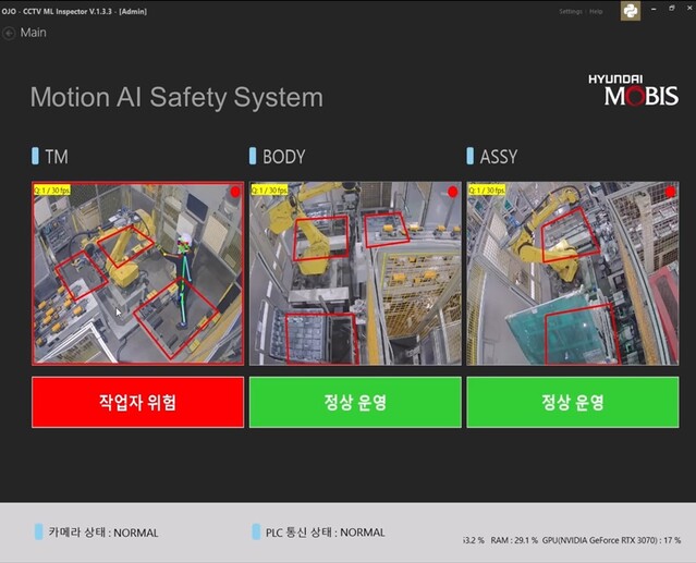 ▲ 현대모비스가 개발한 비디오 분석 AI 시스템. ⓒ현대모비스
