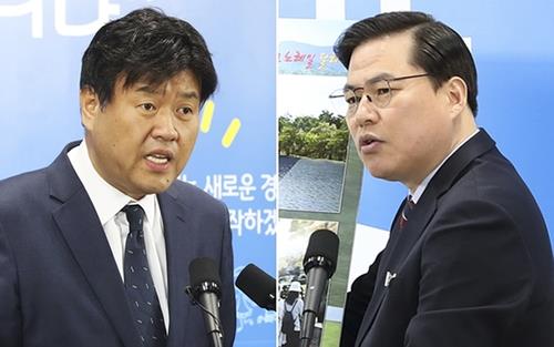 김용 민주연구원 부원장(왼쪽)과 유동규 전 성남도시개발공사 기획본부장ⓒ연합뉴스