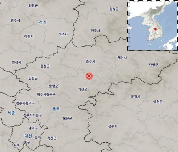 ▲ 29일 오전 충북 괴산군에서 규모 4.1의 지진이 발생했다.ⓒ기상청 제공