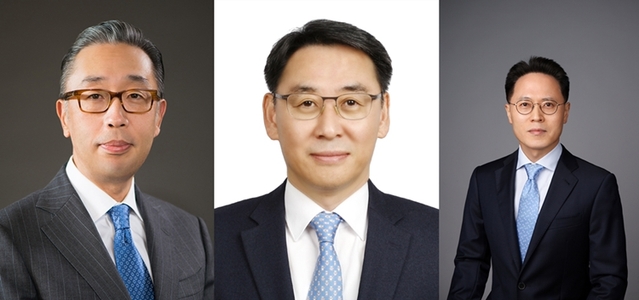 ▲ (왼쪽부터)박지원 두산에너빌리티 회장, 정연인 COO 사장, 박상현 CFO 사장. ⓒ두산에너빌리티