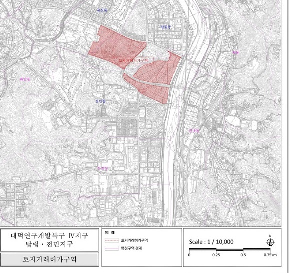 ▲ 대전 동구 선량·대덕 탑립전민지구, 토지거래허가구역 신규 지정ⓒ대전시