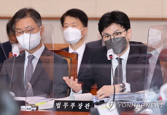 ▲ 한동훈 법무부 장관이 지난 7일 오전 국회에서 열린 예산결산특별위원회 전체회의에 출석해 발언하고 있다. ⓒ연합뉴스